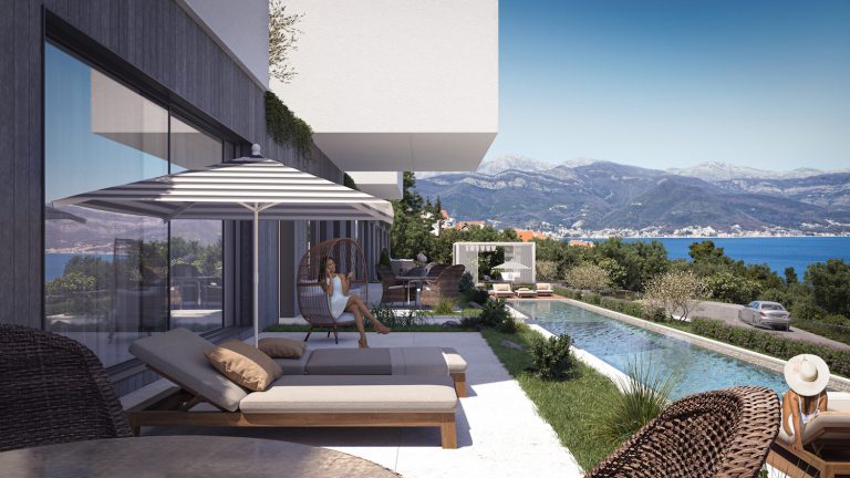 Novi moderan stambeni kompleks premium klase na poluostrvu Luštica