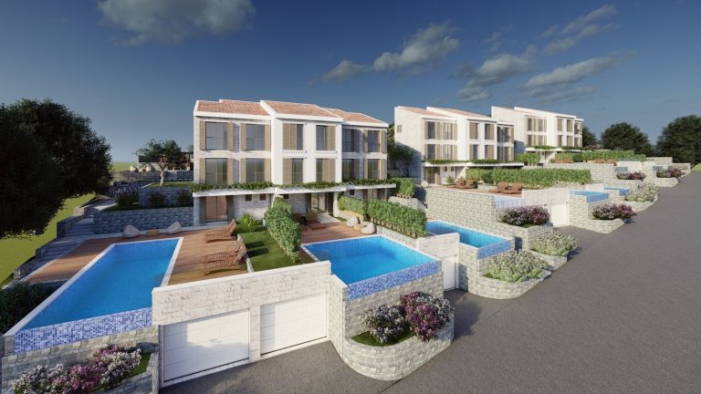 Townhouse with pool and seaview in Budva Riviera