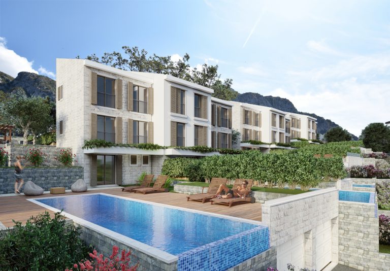 Townhouse with pool and seaview in Budva Riviera