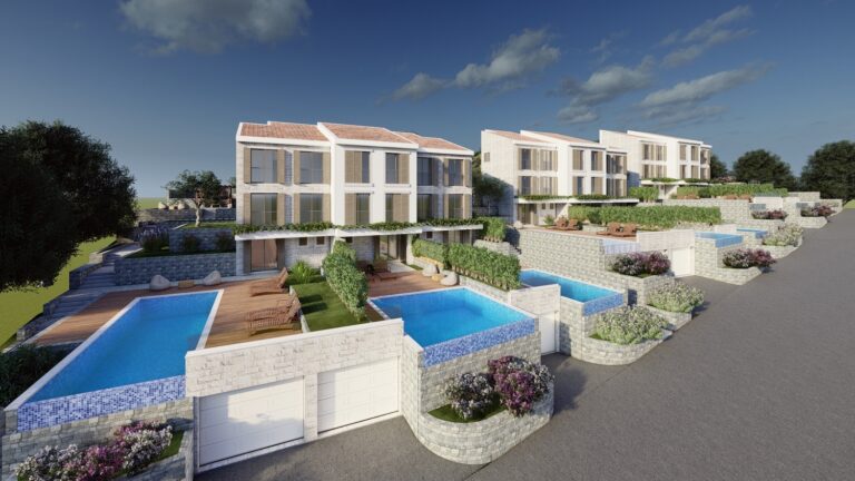Newbuilt gated townhouse community in Budva Riviera