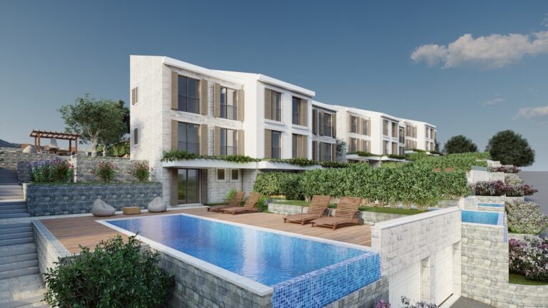 Newbuilt gated townhouse community in Budva Riviera
