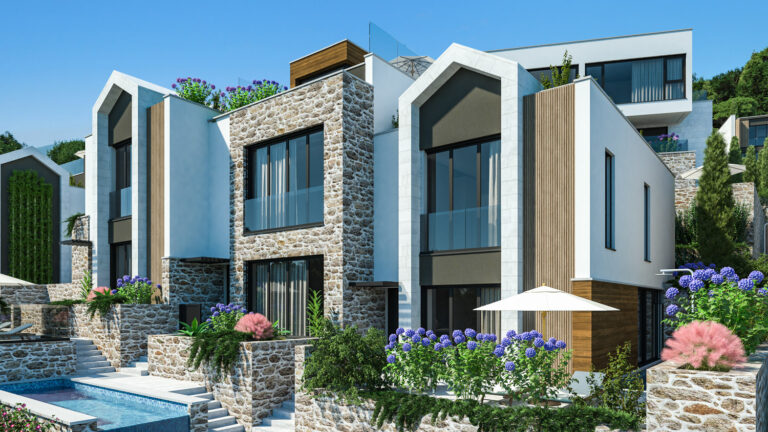 2-bedroom apartment with a private pool in a new gated residential complex in Tivat