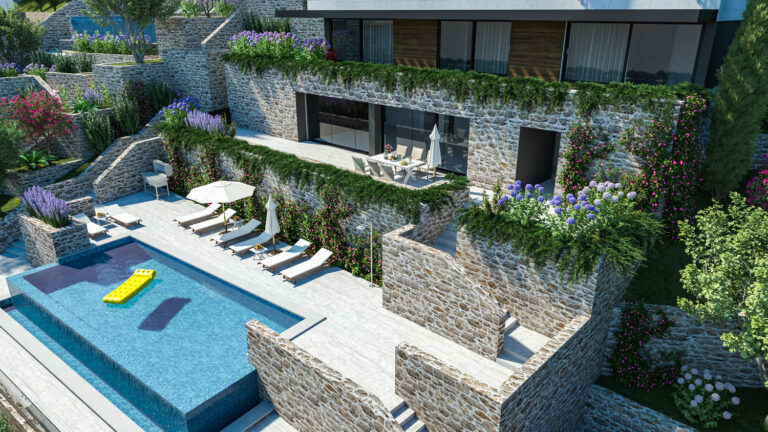 Three-bedroom apartment with a private pool in a new development in Tivat
