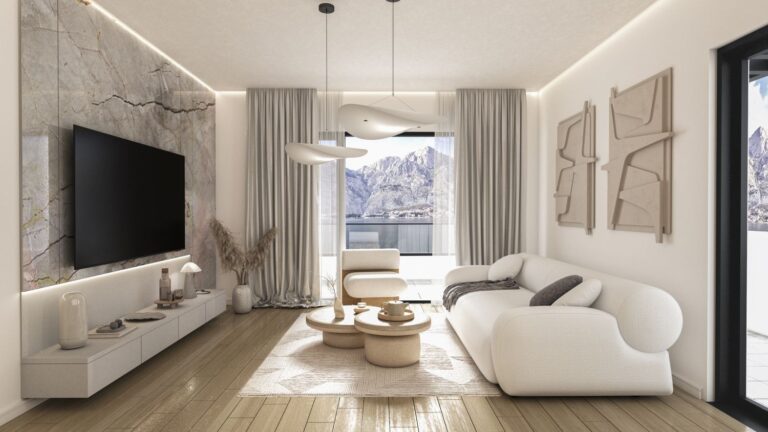 Modern Three-Bedroom Apartment by the Sea in the Bay of Kotor
