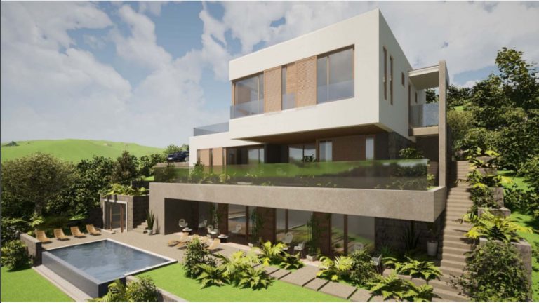 Building plot with approved project near the sea in Krašići