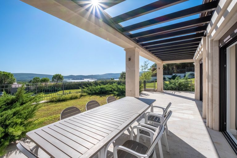 Panoramic sea-view villa with pool and sauna in Tivat