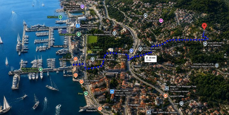 Land plot with a modern villa project in Tivat