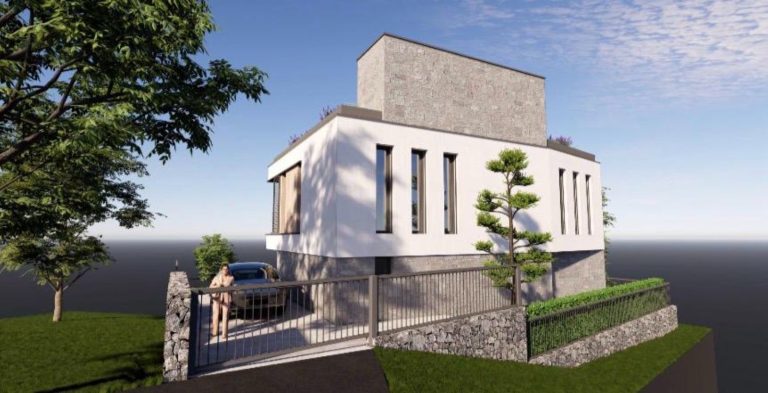 Land plot with a modern villa project in Tivat