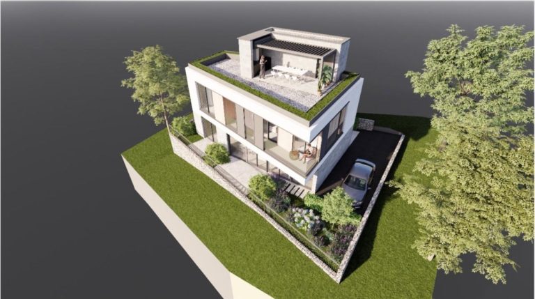 Land plot with a modern villa project in Tivat